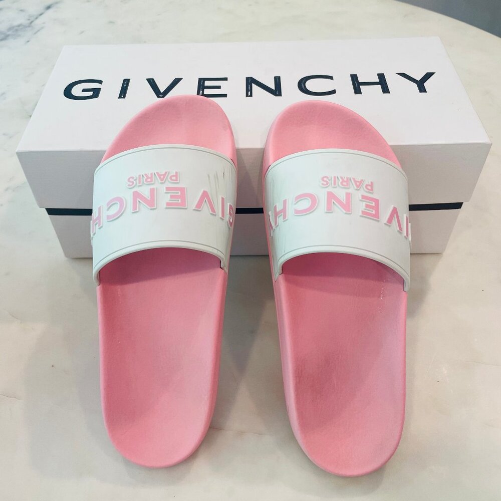 Givenchy Slide Sandals, Pink Pool Slides, Givenchy Rubber Sandals